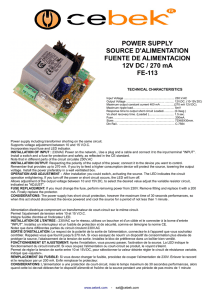 POWER SUPPLY SOURCE D`ALIMENTATION FUENTE