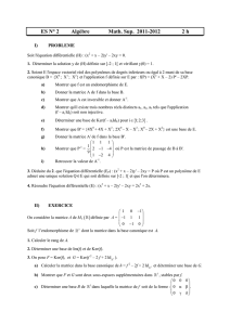 ES N° 2 Algèbre Math. Sup. 2011