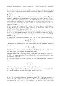 Licence de mathématiques — algèbre et géométrie Corrigé du
