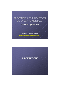 prevention et promotion de la sante mentale 1. definitions