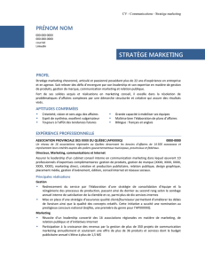 Stratège marketing - André Filion et Associés