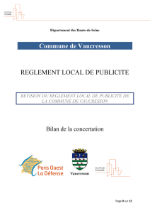 Commune de Vaucresson REGLEMENT LOCAL DE PUBLICITE