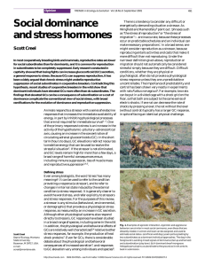 Social dominance and stress hormones