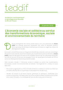 L`économie sociale et solidaireau service des transformations