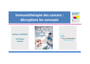 Immunothérapie des cancers - Incontournables 2015