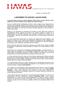 LANCEMENT DU NOUVEL HAVAS PARIS
