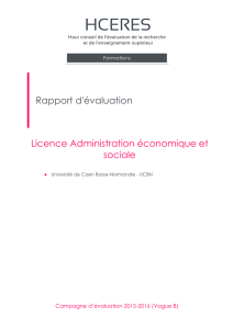 Evaluation de la licence Administration économique et