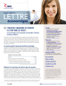 Lettre économique mensuelle - Juillet/Août 2015