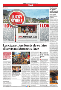 Les cigarettiers forcés de se faire discrets au Montreux Jazz