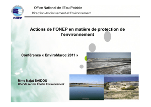 Actions de l`ONEP en matière de protection de l`environnement