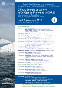 Climat, énergie et société : le Collège de France et la COP21