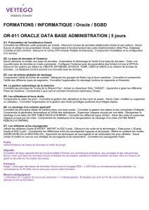 FORMATIONS / INFORMATIQUE / Oracle / SGBD OR-011