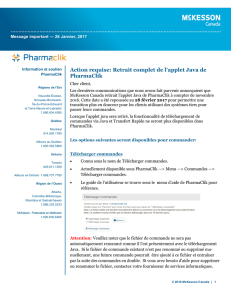 Action requise: Retrait complet de l`applet Java de PharmaClik