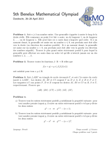 5th Benelux Mathematical Olympiad