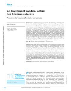 Le traitement médical actuel des fibromes utérins