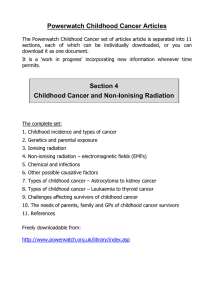 Childhood Cancer - 4 - Non-ionising radiation