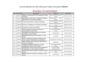Mèmoires Analyse Economique 2006
