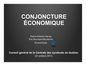 conjoncture économique - Centrale des syndicats du Québec