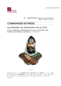 COMMUNIQUE DE PRESSE Les Balades du Patrimoine de la CCC
