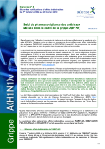 Bulletin n° 4 de suivi de pharmacovigilance des antiviraux
