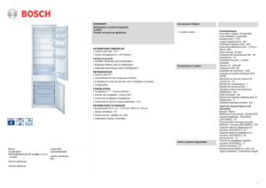 Bosch KIV38V20FF REFRIGERATEUR INT COMBI 177,5 A + GLISS