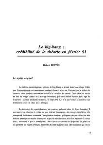 Le big-bang crédibilité de la théorie en février 91