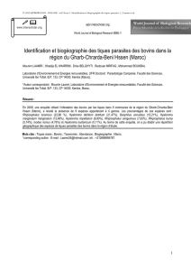 Identification et biogéographie des tiques parasites des bovins dans