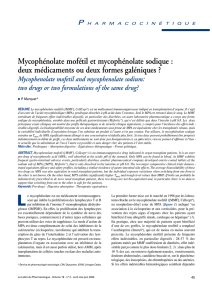 Mycophénolate mofétil et mycophénolate sodique