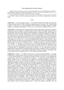 Notes additionnelles de Pierre Duroisin 1941