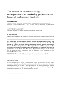 The impact of resource-strategy correspondence on marketing