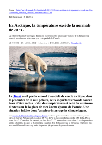 En Arctique, la température excède la normale de 20 °C