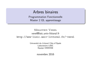 Arbres binaires - Programmation Fonctionnelle Master 2 I2L