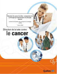 Résection du cancer du côlon : comparaison de la chirurgie par