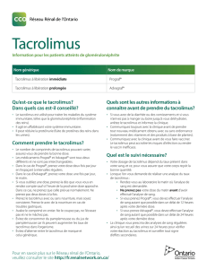 Tacrolimus - Ontario Renal Network