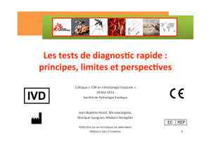 Les tests de diagnostic rapide des fièvres : principes, limites et
