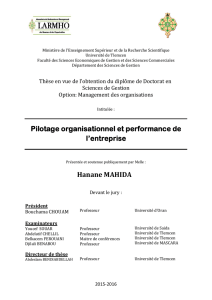 Pilotage organisationnel et performance de lrentreprise Hanane