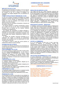 commission des usagers (cdu) - Clinique chirurgicale de Martigues