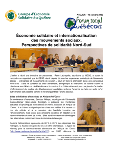 Économie solidaire et internationalisation des mouvements sociaux