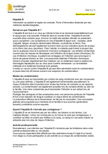 2014-05-09 Sida 1 av 3 Hépatite B Information au patient et règles