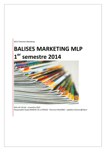 NOTE DE SYNTHESE – BALISES MARKETING MLP