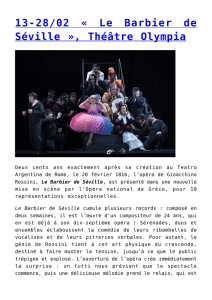 13-28/02 « Le Barbier de Séville », Théâtre Olympia
