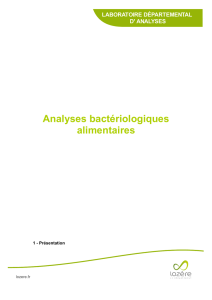 Analyses bactériologiques alimentaires