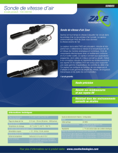 Sonde de vitesse d`air - Zaxe Technologies Inc