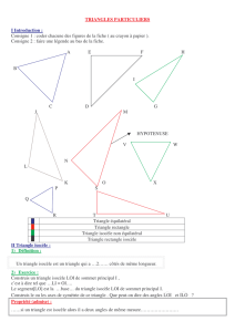 TRIANGLES PARTICULIERS I Introduction : Consigne 1 : coder