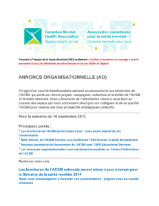 ANNONCE ORGANISATIONNELLE (AO)