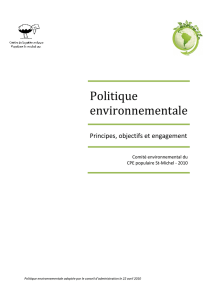 Politique environnementale CPE populaire St