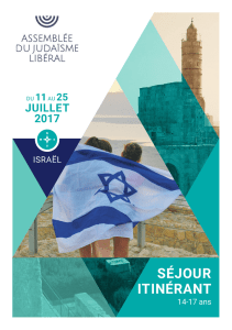 Programme Voyage Israël 14-17ans juillet 2017