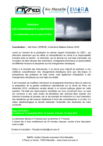 Séminaire LES CHANGEMENTS CLIMATIQUES - Labex OT-MED