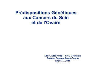 Sein + ovaire (BRCA1 et 2) - Dr Hélène DREYFUS