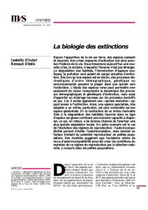 La biologie des extinctions - iPubli